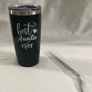 Best Auntie Ever Black Insulated Travel Tumbler stainless steel.2Oz